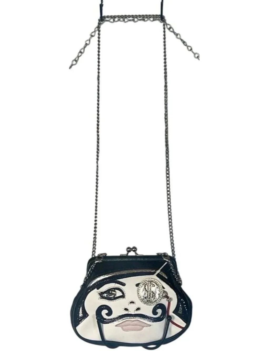 Brighton Rare vintage Retired crossbody Coin Purse Face Design with chain strap